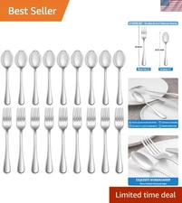 8-Piece Stainless Steel Silverware Set - Dishwasher Safe Flatware