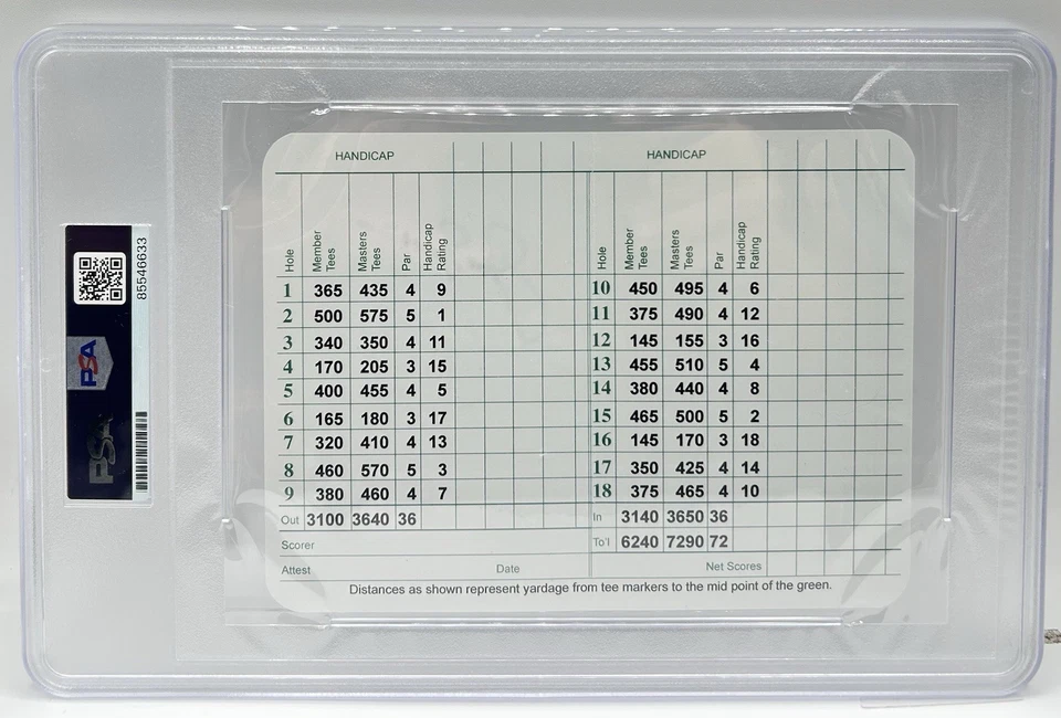 Jack Nicklaus Signed Augusta National Scorecard Masters PSA/DNA 10 Autograph - Image 4 of 4