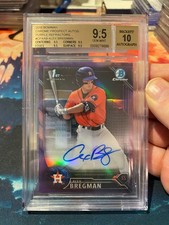 2016 Bowman Chrome Purple Refractor Auto Alex Bregman BGS 9.5 Quad