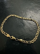 Italy Vintage 14K Yellow Gold Curb / Figaro Link Bracelet – 19.5cm, 3.8mm, 5.2g