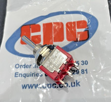 MINIATURE TOGGLE SWITCH on off on DPDT DOUBLE POLE DOUBLE THROW LATCHING RED-A