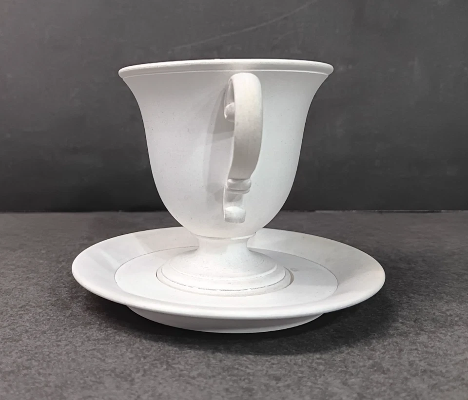 Antique Wedgwood Whiteware Lemonade (?) Cup & Saucer  Trembleuse Form - Image 3 of 4