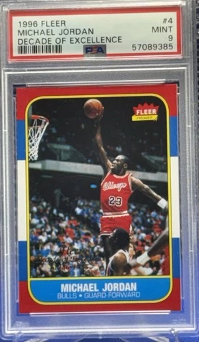1996 Fleer #4 Michael Jordan 1986 Decade of Excellence PSA 9 Mint