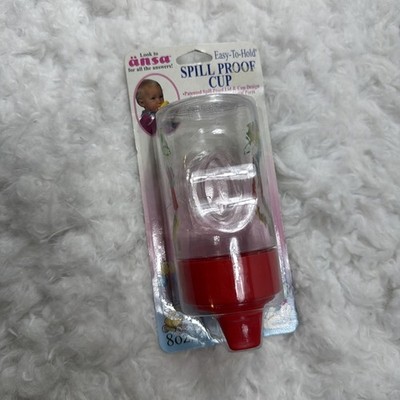 VINTAGE 90 s Baby Bottle Spill Proof Cup By Ansa Train Theme Dishwasher Safe New