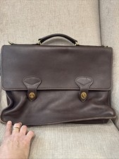 jack georges messenger bag briefcase Vintage Leather Brown Made In USA