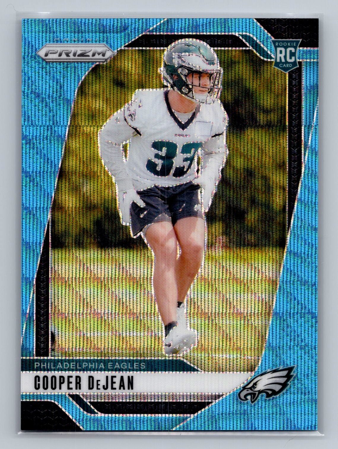 Cooper DeJean 2024 Panini Prizm #321 Blue Wave #/230 RC Eagles