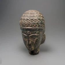 Egyptian Near Eastern Civilization Garnet Stone Head Rare Motif