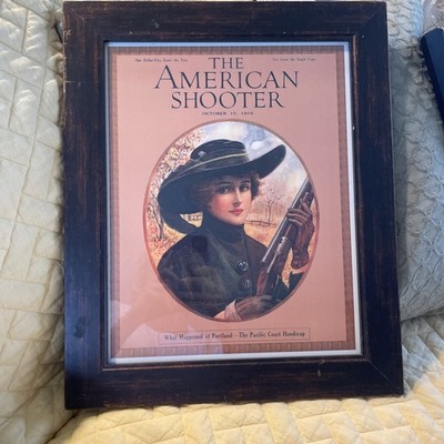 American Shooter Mag 1916 Print Framed 11x14  Female Sharp Shooters