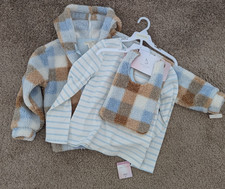 Happily Grey Kids 3 piece NWT fleece jacket long sleeve stripe tee purse M7/8