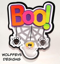 CRAFTECAFE boo KID HALLOWEEN TITLE paper piecing scrapbook die cut piece 3D page
