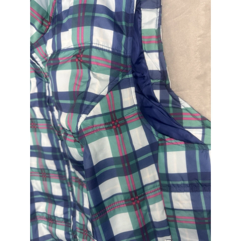 Woman Within Plaid Puffer Vest Plus Size Women’s 3X Multicolor Lightweight Fall - Image 3 of 4