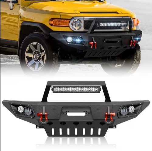 ✅ Pare choc avant 07-14 1ère génération FJ Cruiser HD avec plaque treuil et lumières LED - Photo 3/9