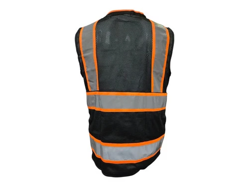 Black  Hi-Vis Safety Vest  With Plan/TABLET Pocket,  All sizes available image 3