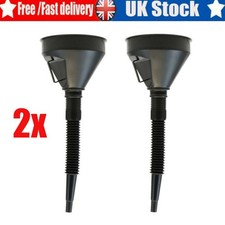 Large Flexible Spout Car Funnel Petrol Diesel Screen Wash Oil Fuel Extendable 2x