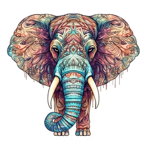 Elephant Safari Self Adhesive Vinyl Sticker
