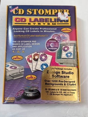 CD Stomper Pro CD Labeling System Kit Software Labels Applicator Boxed