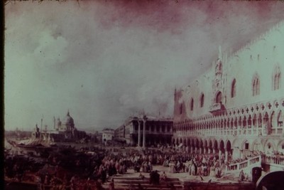 c1960's 35mm Slide, Doge's Palace, St Mark's Square, Venice Italy European Crowd