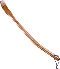 Long Reach 17.5" Wooden Back Scratcher with Curved Bent Handle, Lightweight  Du