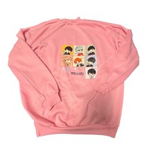 BTS Pink Sweatshirt 3XL K-Pop Bangtan Boys Crewneck Chibi Graphic Oversized ARMY
