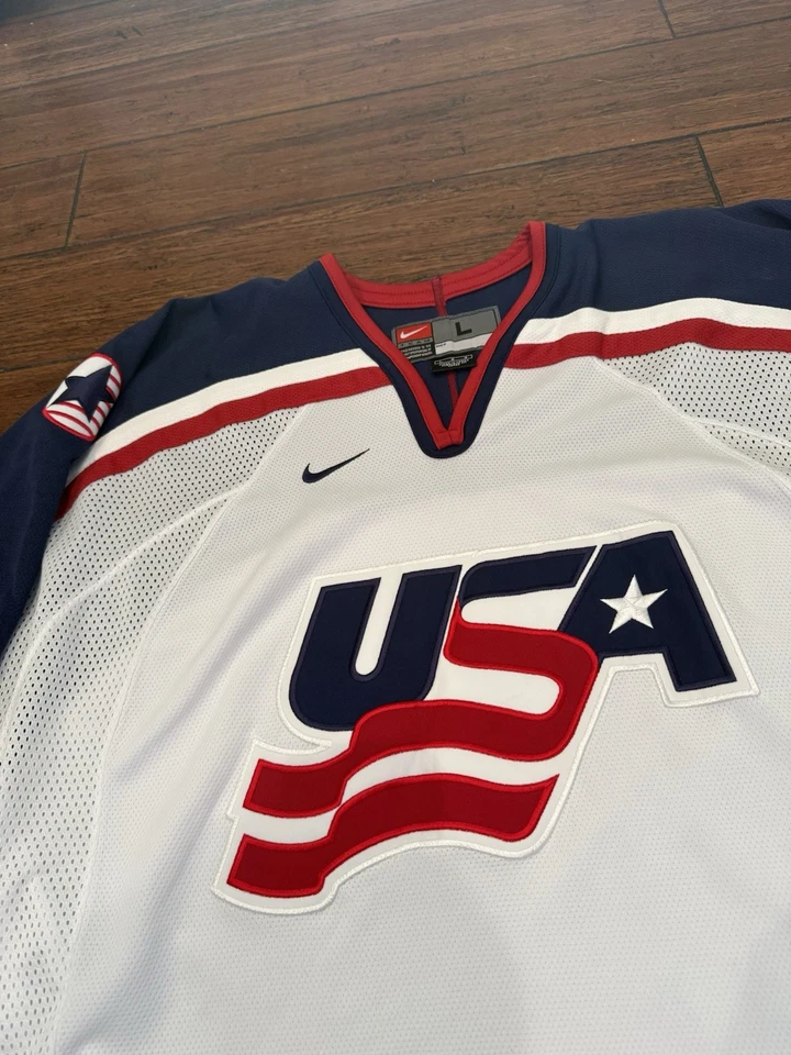 Винтажная олимпийская хоккейная футболка 90-х Nike США, пустая, размер L - Изображение 3 из 4