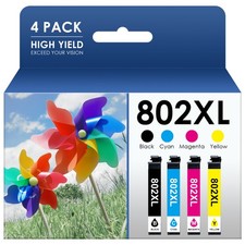4PK 802XL Ink Cartridges For Epson WorkForce Pro WF-4720 WF-4730 WF-4734 WF-4740