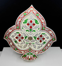 Dry Fruit Serving Storage Box LEAF Shape Meenakari Work Gift Item Multipurpose