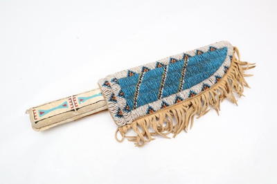 #ad Vintage Native American Indian Beaded Knife Dagger W Sheath Plains Sioux 7quot; $315.00