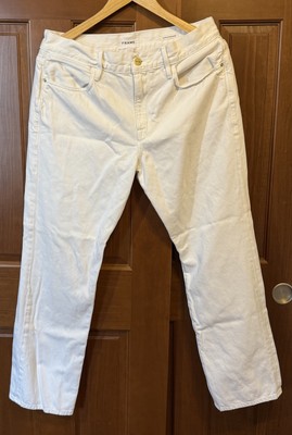 FRAME Denim Le Pixie Hollywood High Waist Straight Leg Jeans White Wash Sz 29