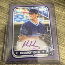 Onyx Vintage Mason Montgomery Tampa Bay Rays Autograph Purple /10 Baseball