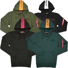 Felpa con cappuccio Alpha Industries uomo Red Stripe Hoody 178314 nuova