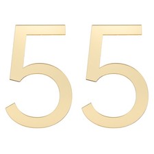 2 Pcs 2 Inch House Numbers Self-adhesive Acrylic Modern House Number Gold 5 