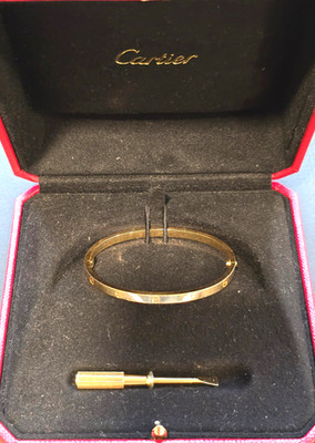 CARTIER ''LOVE'' 18K 750 Gelbgold Armband Armreif Größe 16