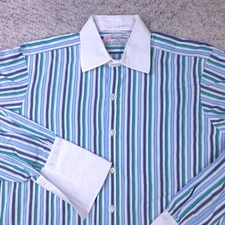 Turnbull Asser Shirt Mens 16 41 French Cuff Striped Dress Made In England GUC