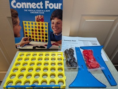Vintage 1998 Hasbro Milton Bradley Connect 4 Board Game Complete w/ BROKEN BOARD
