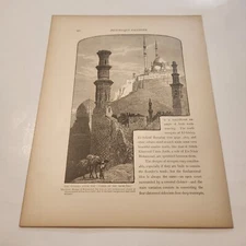 Citadel From The Tombs Of The Memluks Egypt c. 1881 Engraving (323)