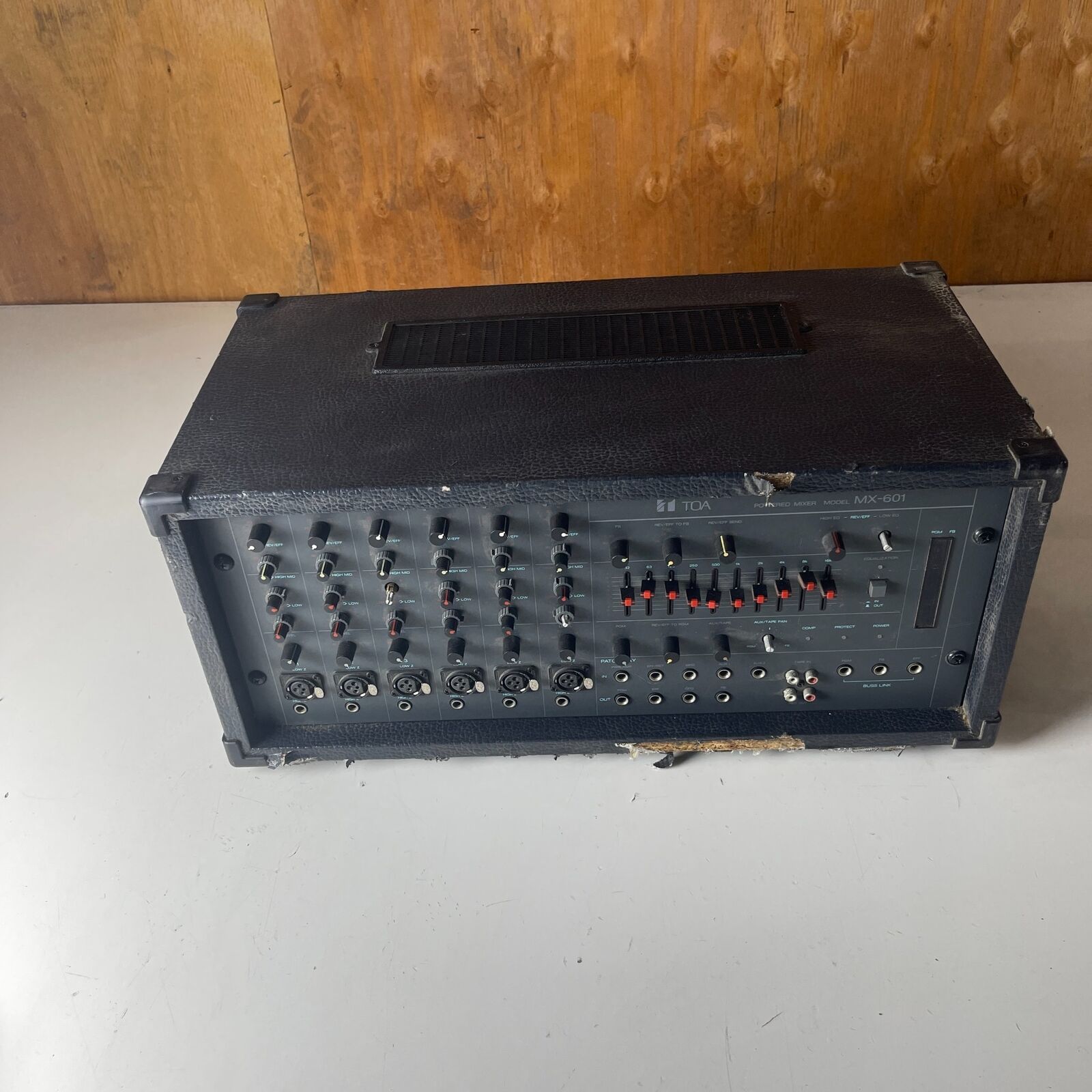 TOA MX-601 Black 6-Channel 4-Band Equalization Powered Mixer Amplifier For Parts