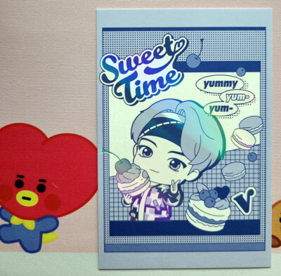 OFFICIAL BTS TinyTAN Magic Door / Sweet Time Postcards Holographic