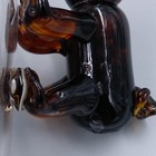 Signed Hand Blown Art Glass Vase Brown Bear Handle Alaska Studio Art Decor — photo 6