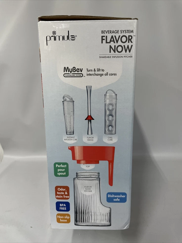 New Primula Flavor Now MyBev 2.7 Quart Pitcher Instant Shakeable Infuser Red - Image 2 of 4