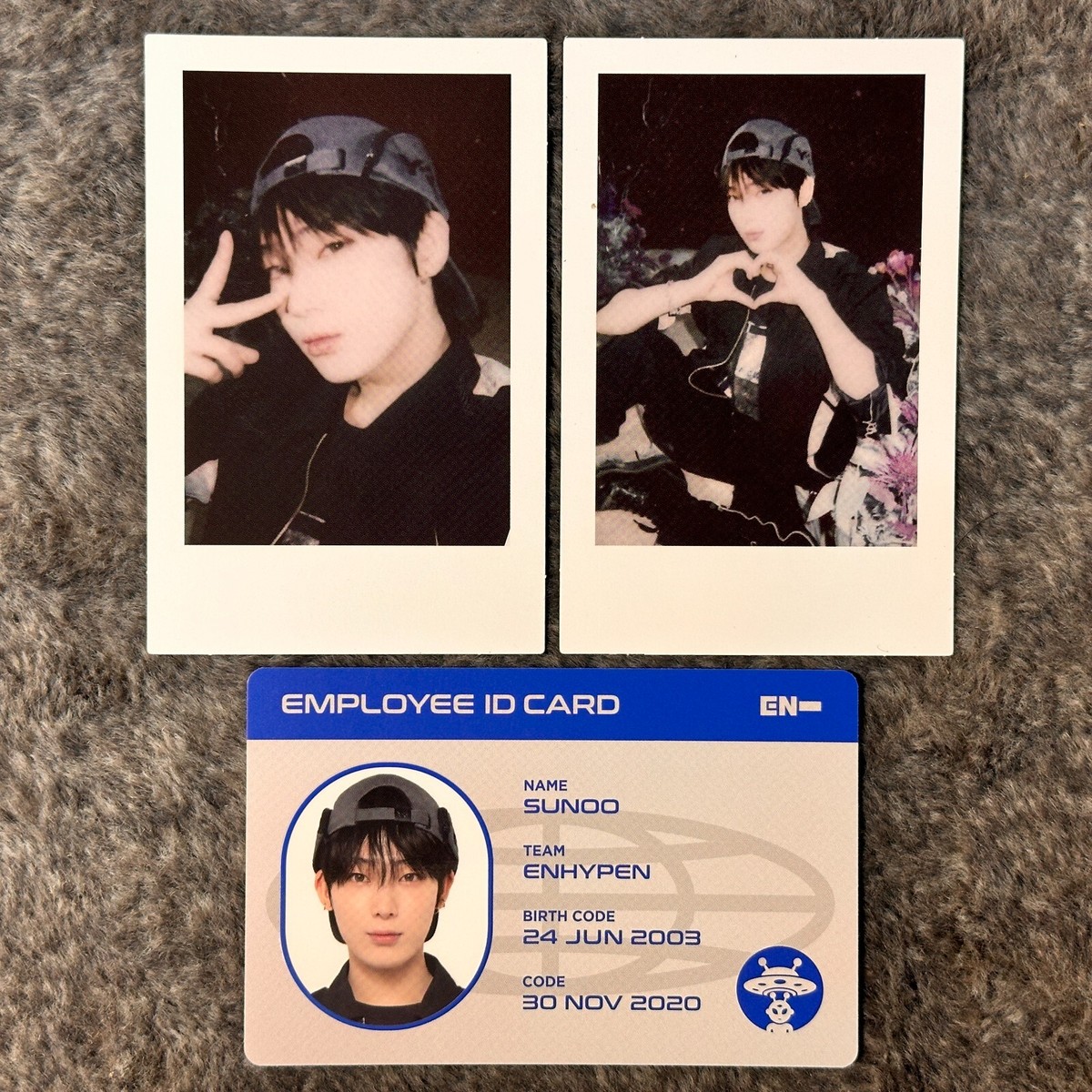 Sunoo Official ID Card & Instant Photo 2pcs Enhypen 2024 Ggu