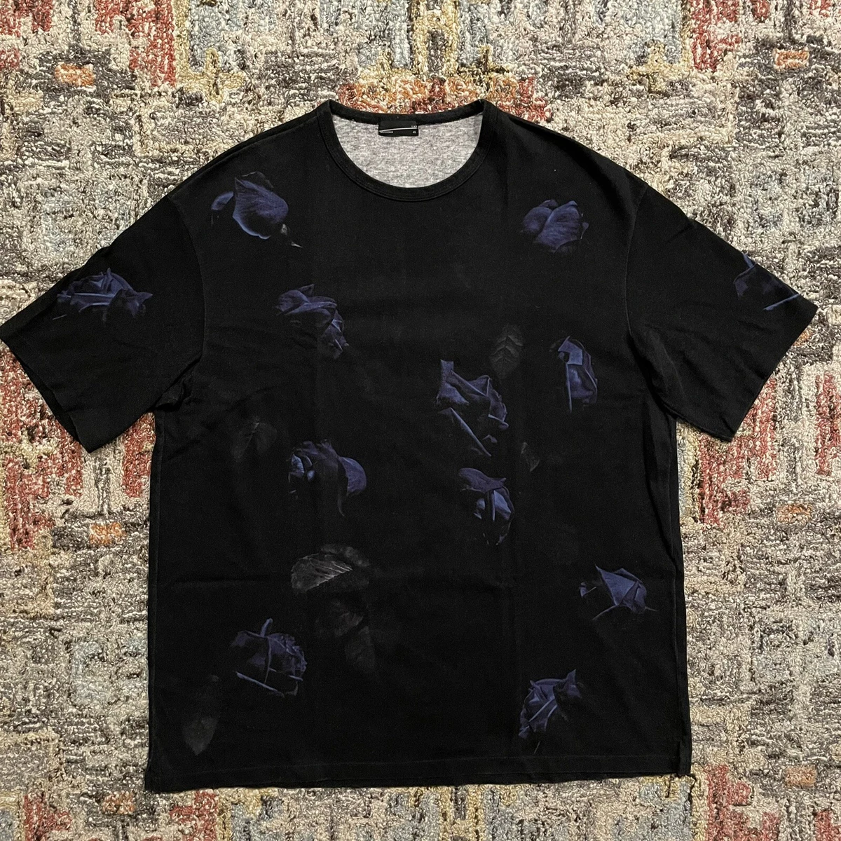 Lad Musician AW18 Big T-Shirt 14/1 T-Cloth Inkjet Rose Photo size 46 Japan