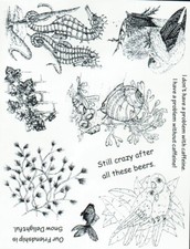 Unmounted Rubber Stamp Plate, Unmounted/Uncut Pink Rubber Stamps