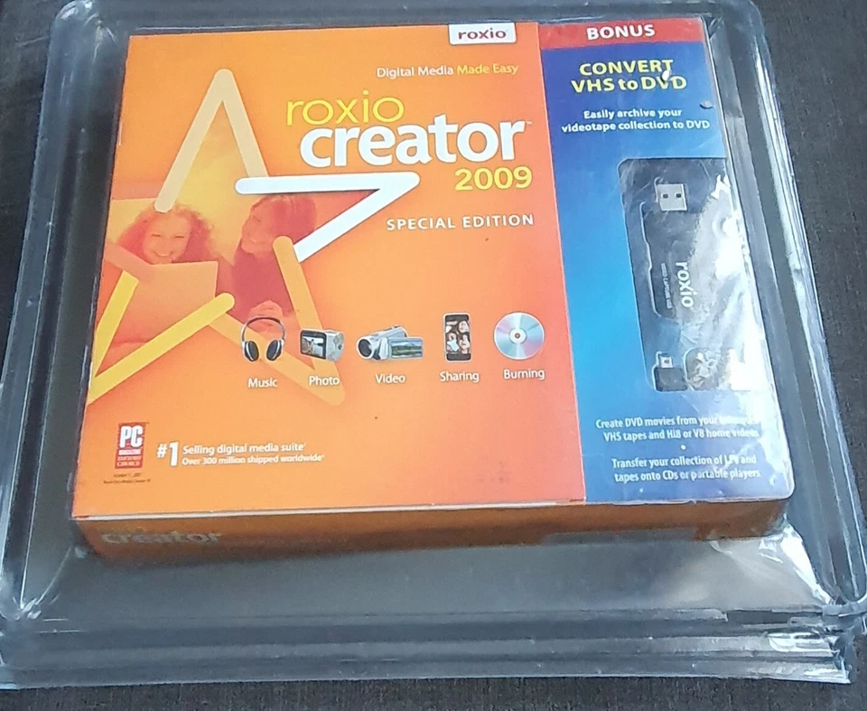 Brand New Roxio Creator 2009 Special Edition Convert VHS to DVD Sealed - Image 2 of 4