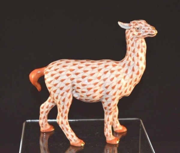 Herend Llama 7" Porcelain Figurine Rust Flawless Retail for