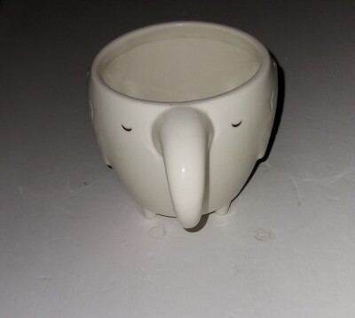 Opal House ELEPHANT Coffee MUG Porcelain Stoneware Cup WHITE