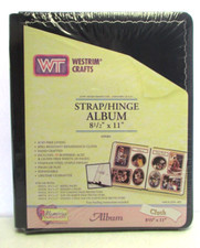 NEW Westrim Crafts 8-1/2" x11" Navy Blue Strap-Hinge Scrapbook Cloth Album