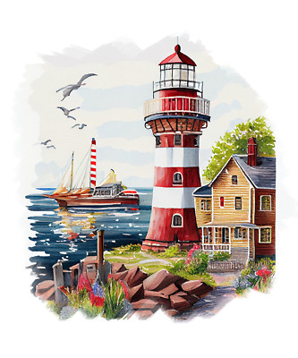 XXL 18x18 cm car sticker lighthouse sticker