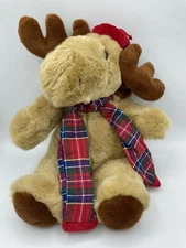 Vintage Commonwealth Holiday Plush Moose Reindeer Stuffed Animal 13"