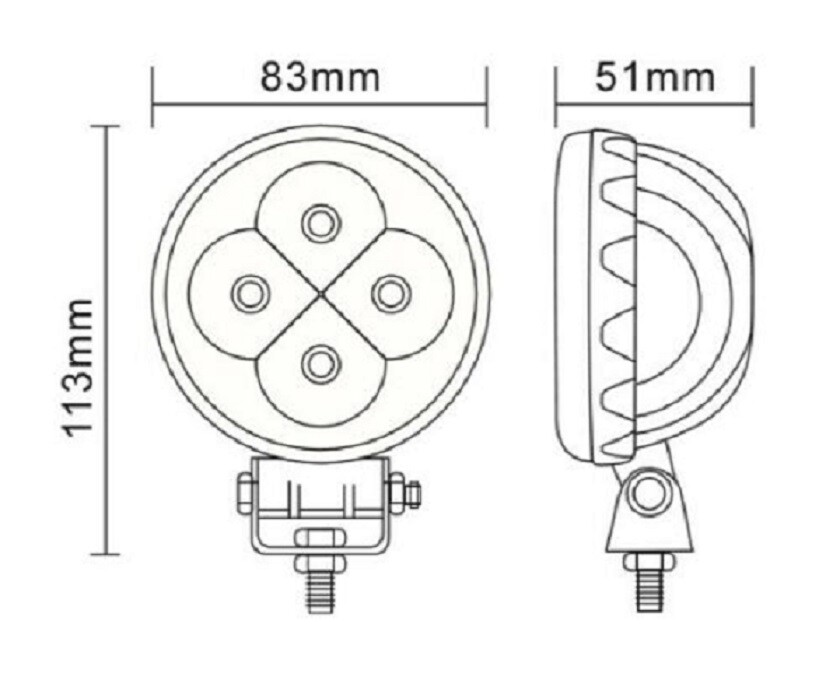 AUTONET - Fari Fendinebbia Spot Profondità Auto Moto Bici 12V Tondo 4 LED 12W Ip67 720 Lm - Miniatura 2