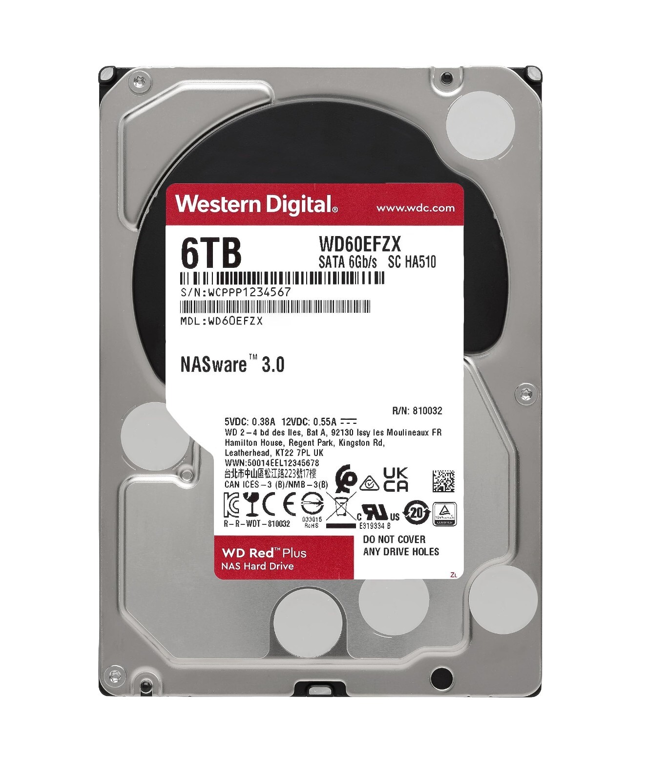 Western Digital 6TB WD60EFAX-68JH4N1 Hard Drive SATA 6Gb/s NX HA500